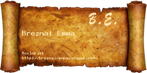 Breznai Emma névjegykártya